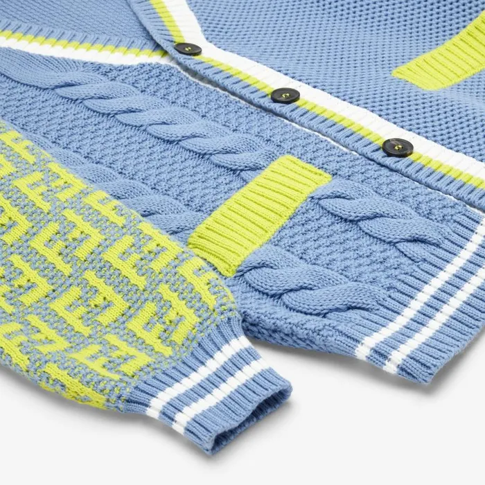Kids Multicolour Cotton Knit Cardigan Multicolour Fendi Ready To Wear