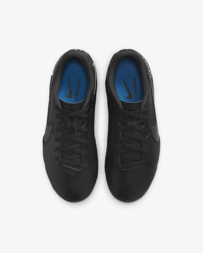 Kids Nike Jr Tiempo Legend 9 Academy MG BlackSummit WhiteLight Photo BlueDark Smoke Grey Nike Soccer