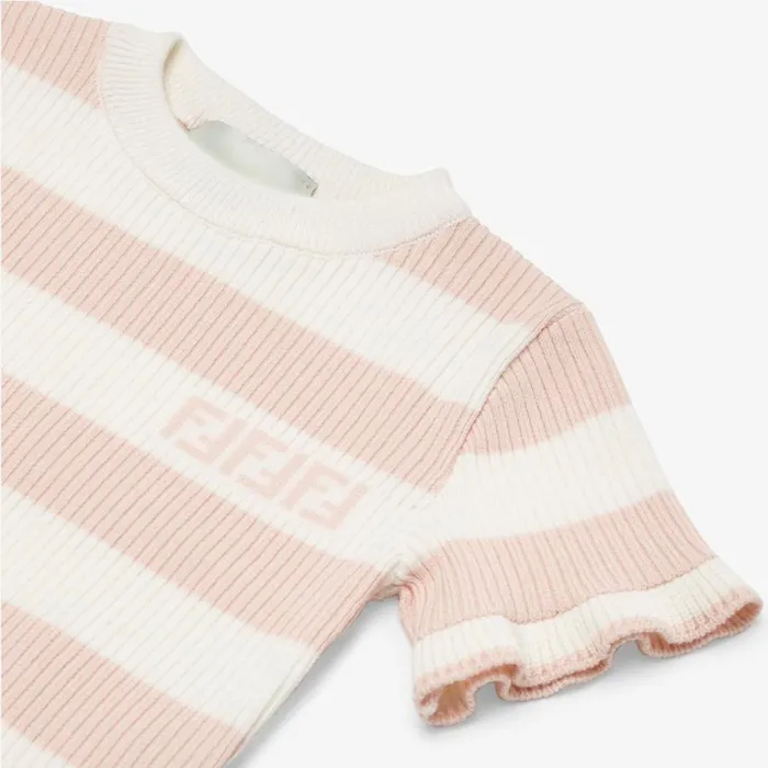 Kids Pink And Cream Knit Top Pink Fendi Baby Girl