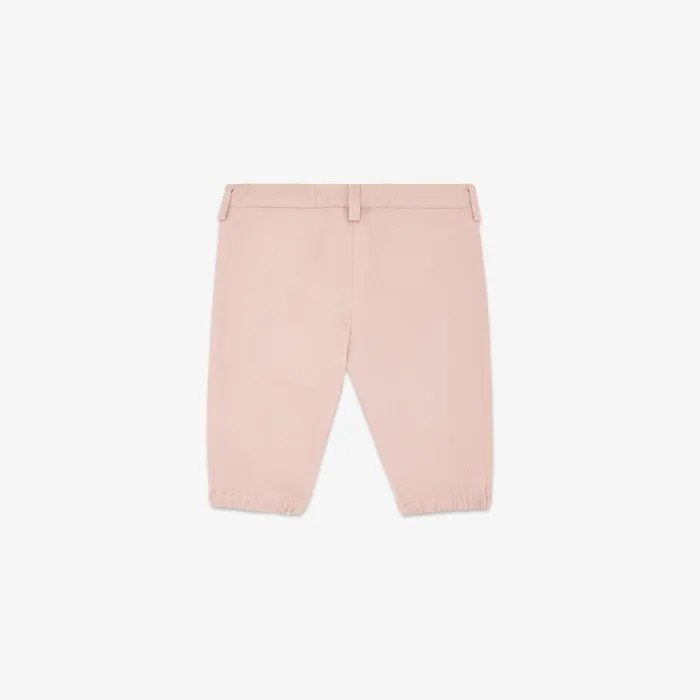 Kids Pink Cotton Trousers Con Logo Accent Pink Fendi Baby Girl