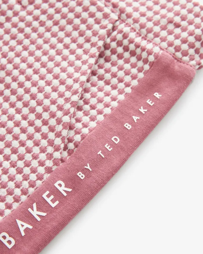 Kids STELIAN 8211 Textured Pattern Polo Shirt And Shorts Set Pink Ted Baker Sets and Outfits