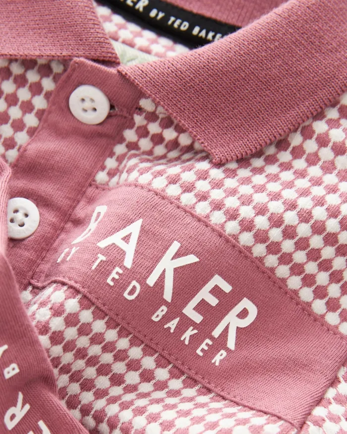 Kids STELIAN 8211 Textured Pattern Polo Shirt And Shorts Set Pink Ted Baker Sets and Outfits Kids STELIAN 8211 Textured Pattern Polo Shirt And Shorts Set Pink Ted Baker Sets and Outfits