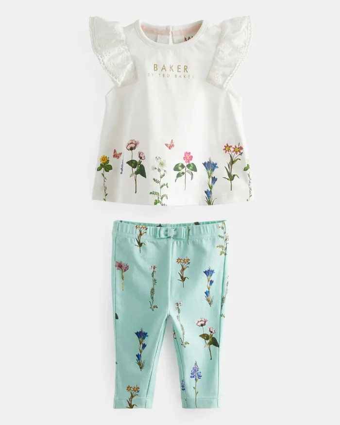 Kids SZOE 8211 Broderie Detail Top And Leggings Set Mint Ted Baker Playsuits and Sets Kids SZOE 8211 Broderie Detail Top And Leggings Set Mint Ted Baker Playsuits and Sets