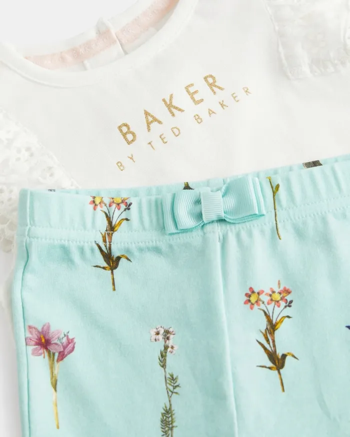 Kids SZOE 8211 Broderie Detail Top And Leggings Set Mint Ted Baker Playsuits and Sets Kids SZOE 8211 Broderie Detail Top And Leggings Set Mint Ted Baker Playsuits and Sets