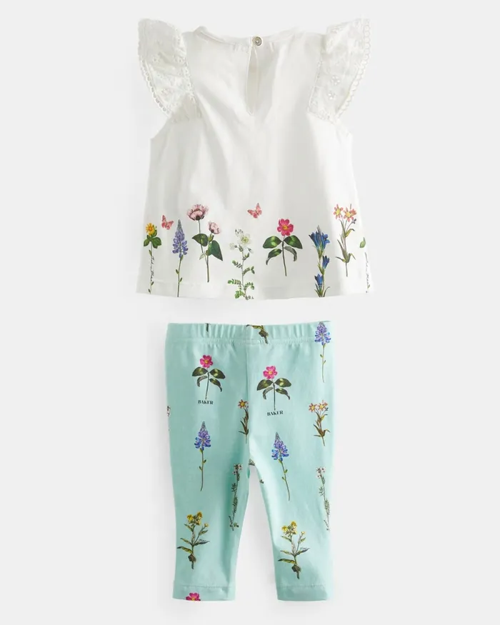 Kids SZOE 8211 Broderie Detail Top And Leggings Set Mint Ted Baker Playsuits and Sets Kids SZOE 8211 Broderie Detail Top And Leggings Set Mint Ted Baker Playsuits and Sets