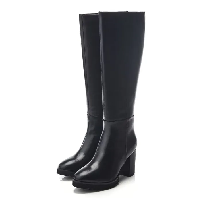 Knee High Boots Women Moda In Pelle Bsoleful BHavana Black Leather