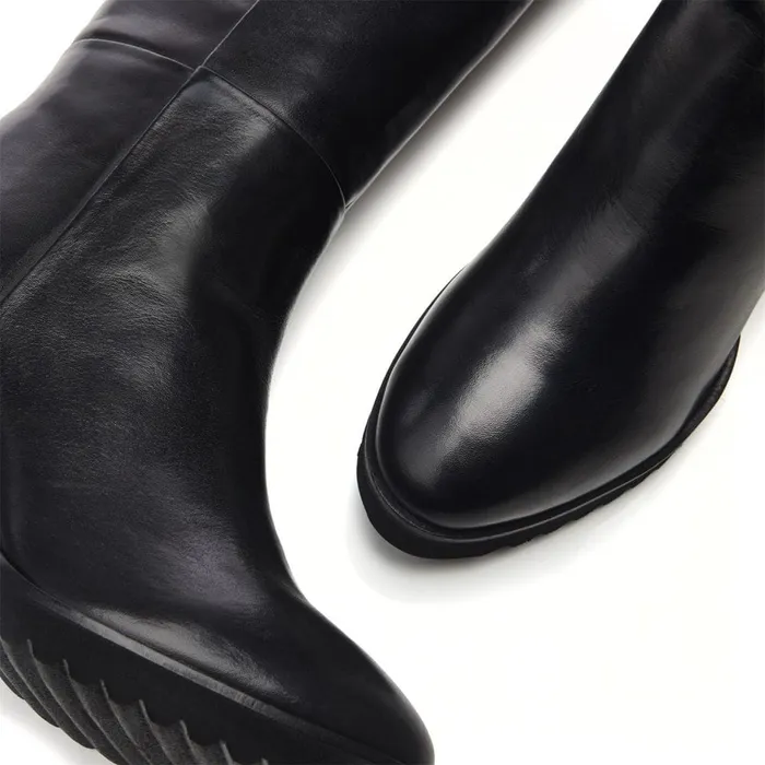 Knee High Boots Women Moda In Pelle Bsoleful BHavana Black Leather