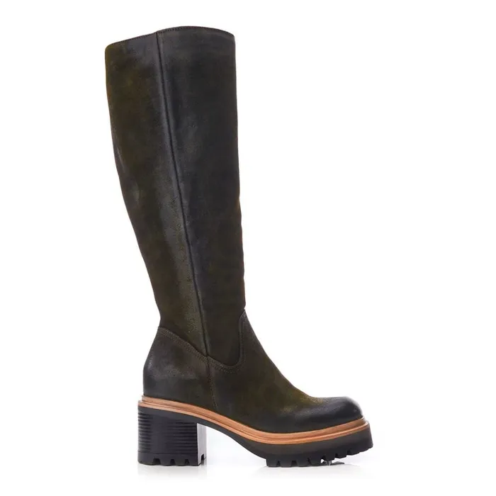 Knee High Boots Women Moda In Pelle Hudson Khaki Leather
