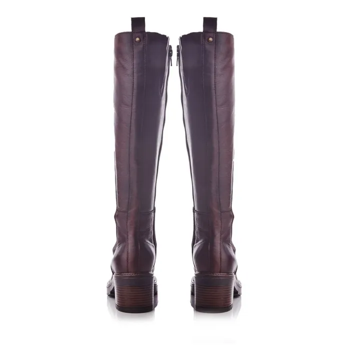 Knee High Boots Women Moda In Pelle Linettie Dark Brown Leather Knee High Boots Women Moda In Pelle Linettie Dark Brown Leather