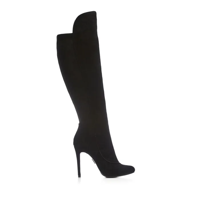 Knee High Boots Women Moda In Pelle Savi Black Suede
