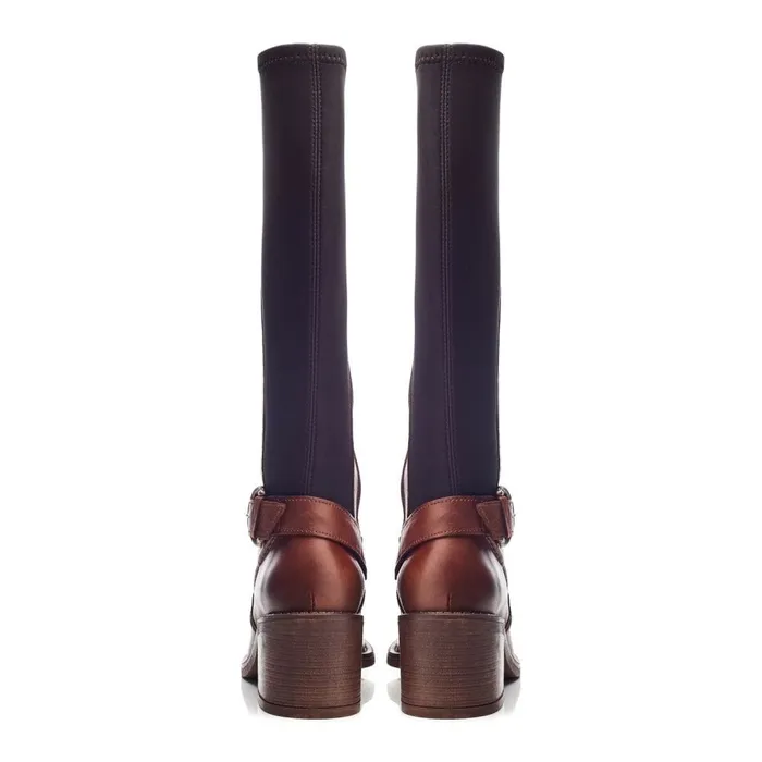 Knee High Boots Women Moda In Pelle Silvie Tan Leather