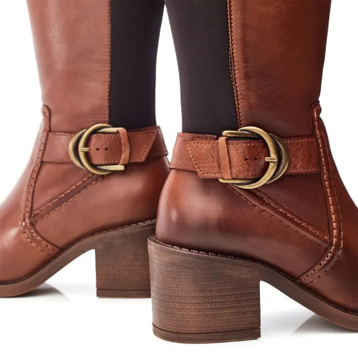 Knee High Boots Women Moda In Pelle Silvie Tan Leather