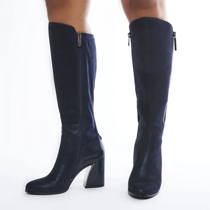 Knee High Boots Women Moda In Pelle Tigerlily Navy Protauras