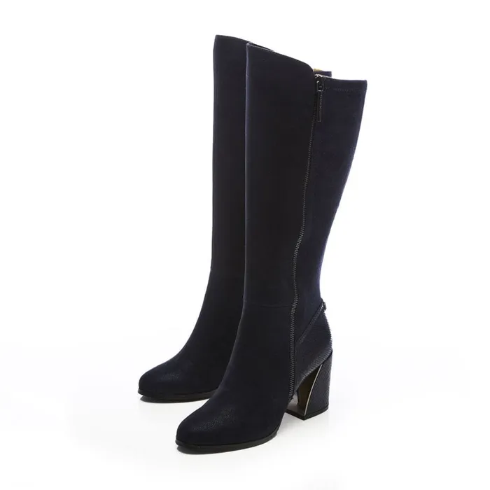 Knee High Boots Women Moda In Pelle Tigerlily Navy Protauras