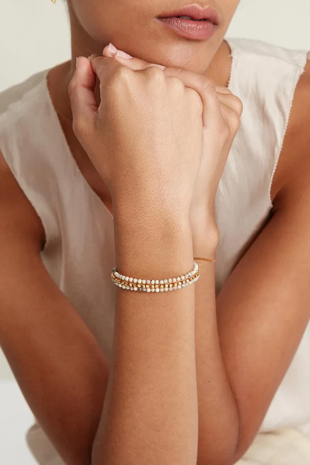 Koa Cuff Wrap Bracelet Multi Brioche Agate Women Chan Luu Bracelets