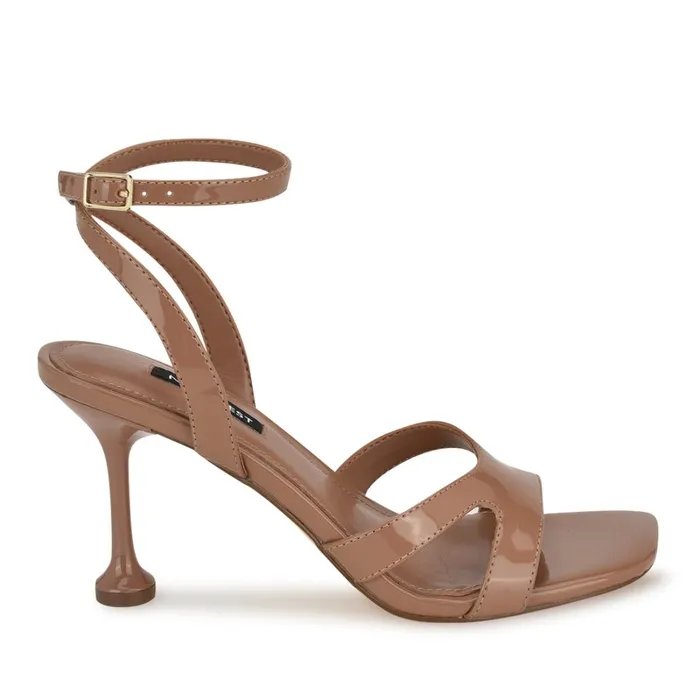 Kuane Ankle Strap Sandals Brown Women Nine West Mid Heels