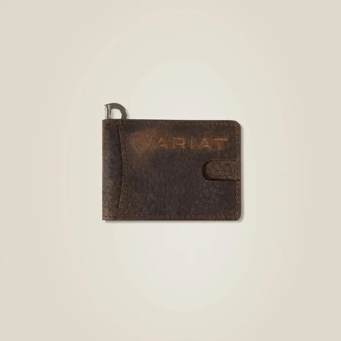 Large Logo Clip Wallet Brown Men Ariat Bags and Wallets