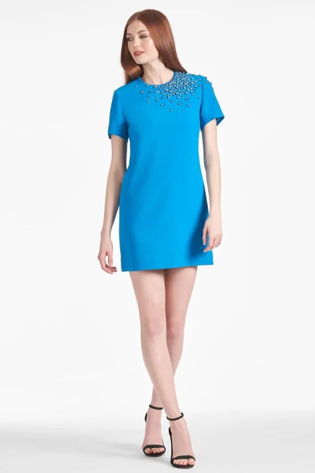 Lauren Dress 8211 Azure Women Sachin and Babi Short Sleeve