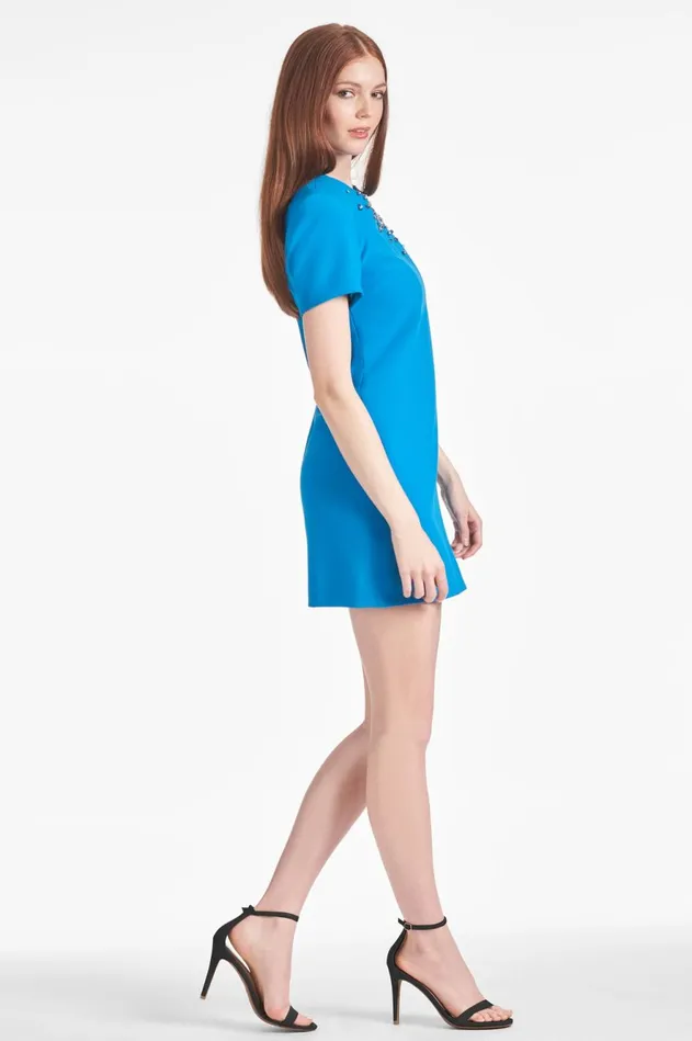 Lauren Dress 8211 Azure Women Sachin and Babi Short Sleeve