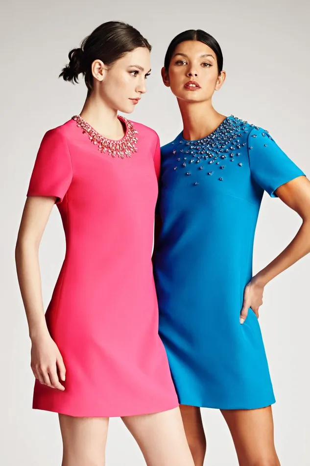 Lauren Dress 8211 Azure Women Sachin and Babi Short Sleeve