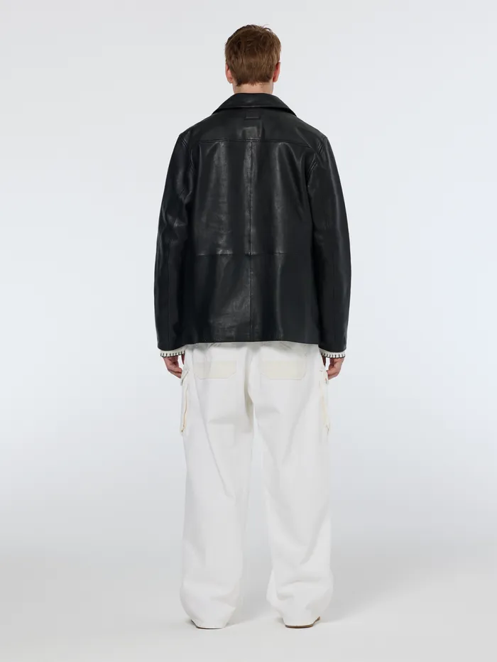 Leather Blazer Jacket Black Men Scotch and Soda Jackets and Coats