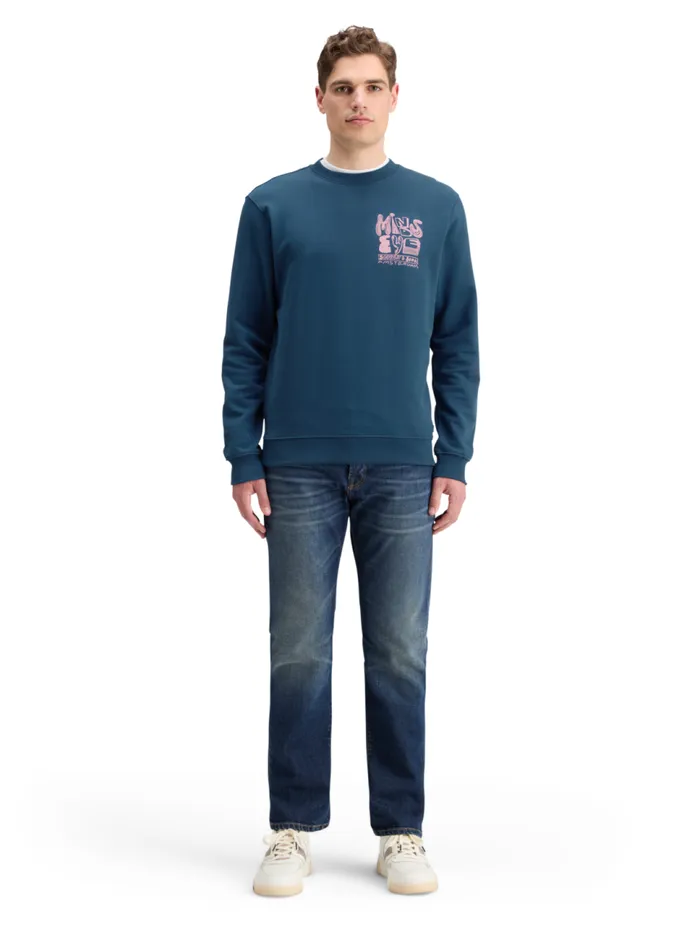 LEFT CHEST ARTWORK SWEATSHIRT Heritage Blue Men Scotch and Soda Sweatshirts and Hoodies LEFT CHEST ARTWORK SWEATSHIRT Heritage Blue Men Scotch and Soda Sweatshirts and Hoodies
