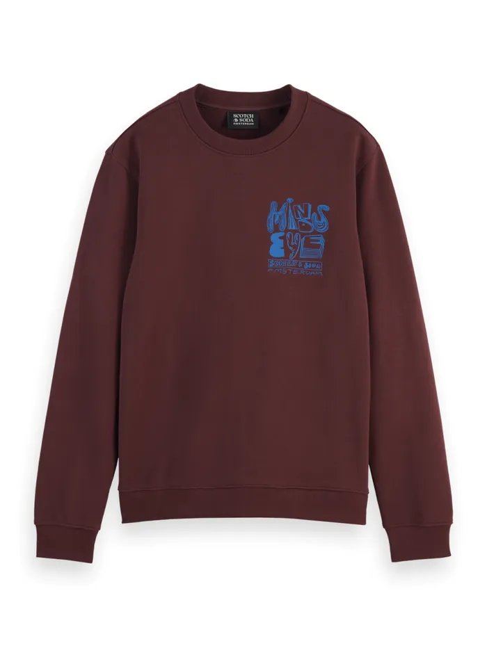LEFT CHEST ARTWORK SWEATSHIRT Heritage Blue Men Scotch and Soda Sweatshirts and Hoodies LEFT CHEST ARTWORK SWEATSHIRT Heritage Blue Men Scotch and Soda Sweatshirts and Hoodies