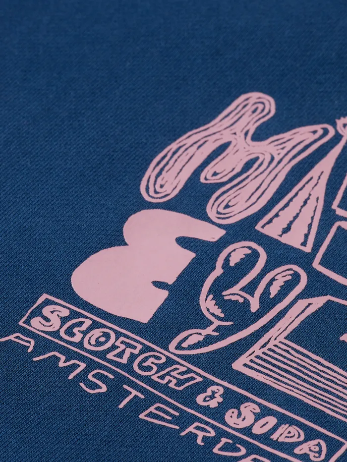 LEFT CHEST ARTWORK SWEATSHIRT Heritage Blue Men Scotch and Soda Sweatshirts and Hoodies LEFT CHEST ARTWORK SWEATSHIRT Heritage Blue Men Scotch and Soda Sweatshirts and Hoodies