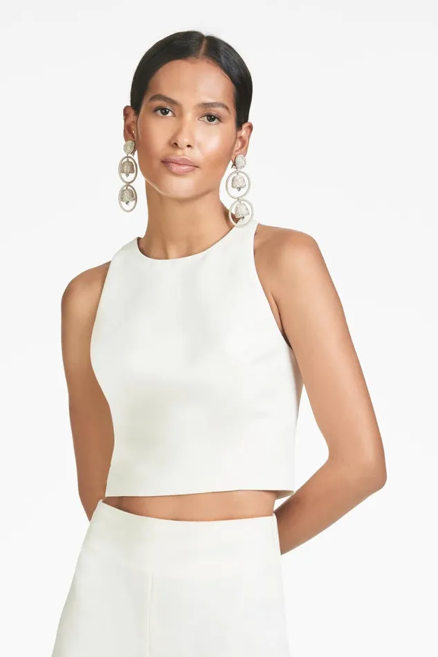 Lexie Top 8211 Ivory 8211 Faille Women Sachin and Babi Tops and Blouses