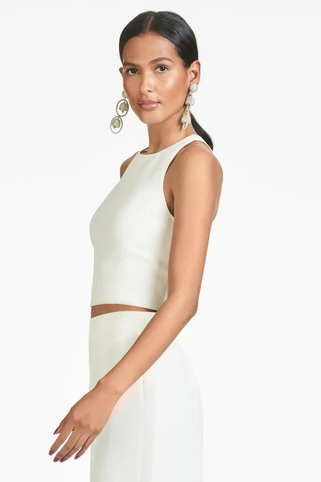 Lexie Top 8211 Ivory 8211 Faille Women Sachin and Babi Tops and Blouses