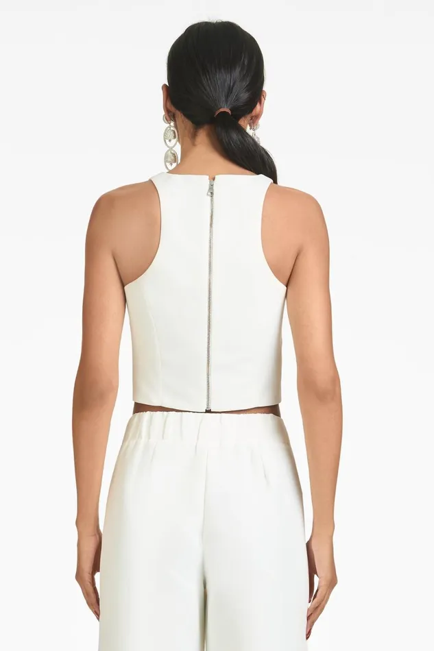Lexie Top 8211 Ivory 8211 Faille Women Sachin and Babi Tops and Blouses