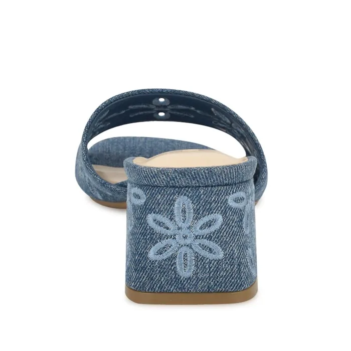 Lidey Eyelet Slide Sandals Denim Women Nine West Sandals Lidey Eyelet Slide Sandals Denim Women Nine West Sandals