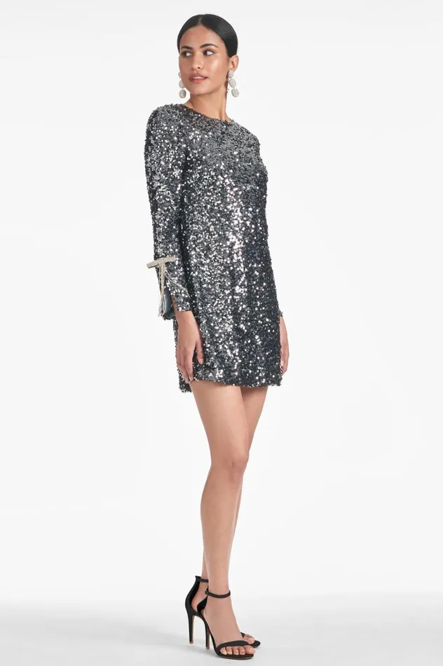 Lily Dress 8211 Gunmetal Women Sachin and Babi Long Sleeve