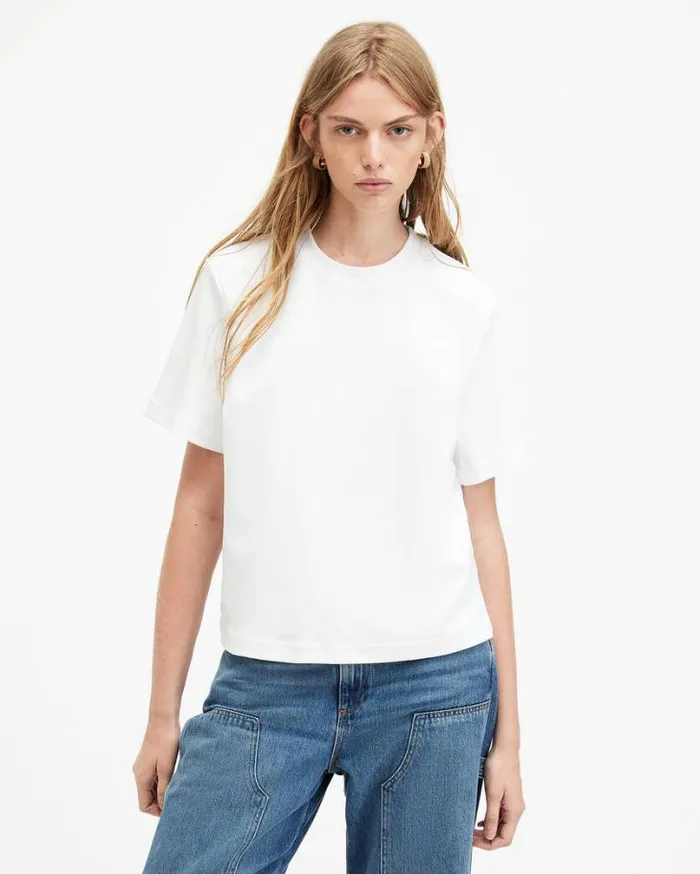Lisa Crew Neck Short Sleeve TShirt White Women AllSaints TShirts