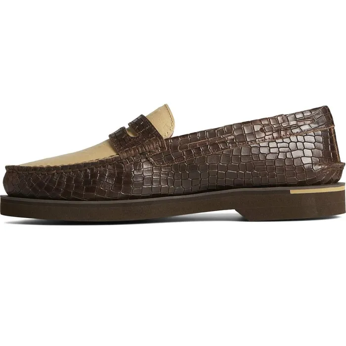 Loafers and Oxfords Men Sperry Authentic Original Penny Double Sole Croc Embossed Loafer Brown Loafers and Oxfords Men Sperry Authentic Original Penny Double Sole Croc Embossed Loafer Brown