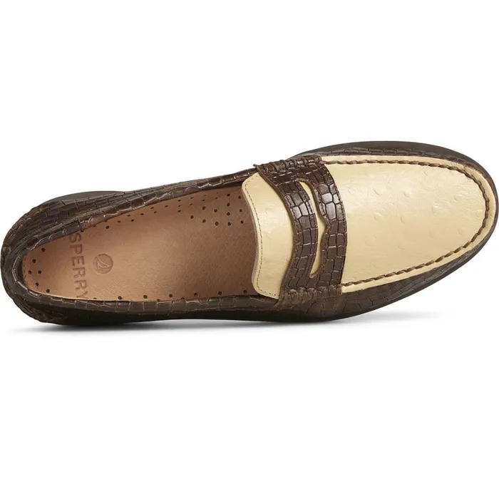 Loafers and Oxfords Men Sperry Authentic Original Penny Double Sole Croc Embossed Loafer Brown Loafers and Oxfords Men Sperry Authentic Original Penny Double Sole Croc Embossed Loafer Brown