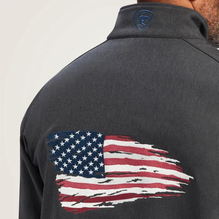 Logo 20 Patriot Softshell Water Resistant Jacket Charcoal Men Ariat Jackets and Vests Logo 20 Patriot Softshell Water Resistant Jacket Charcoal Men Ariat Jackets and Vests