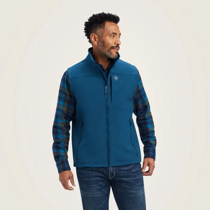 Logo 20 Softshell Vest Majolica Blue Men Ariat Jackets and Vests