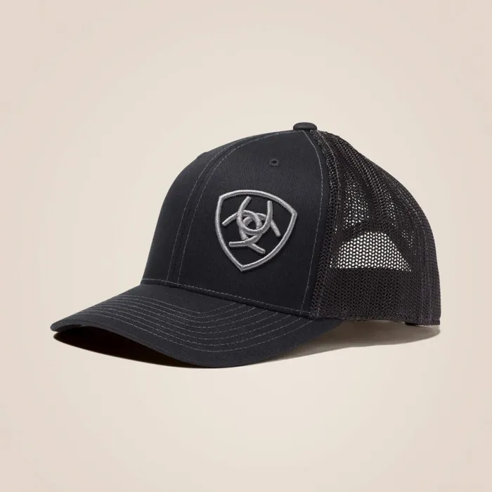 Logo Snapback Cap Black Men Ariat Hats and Caps