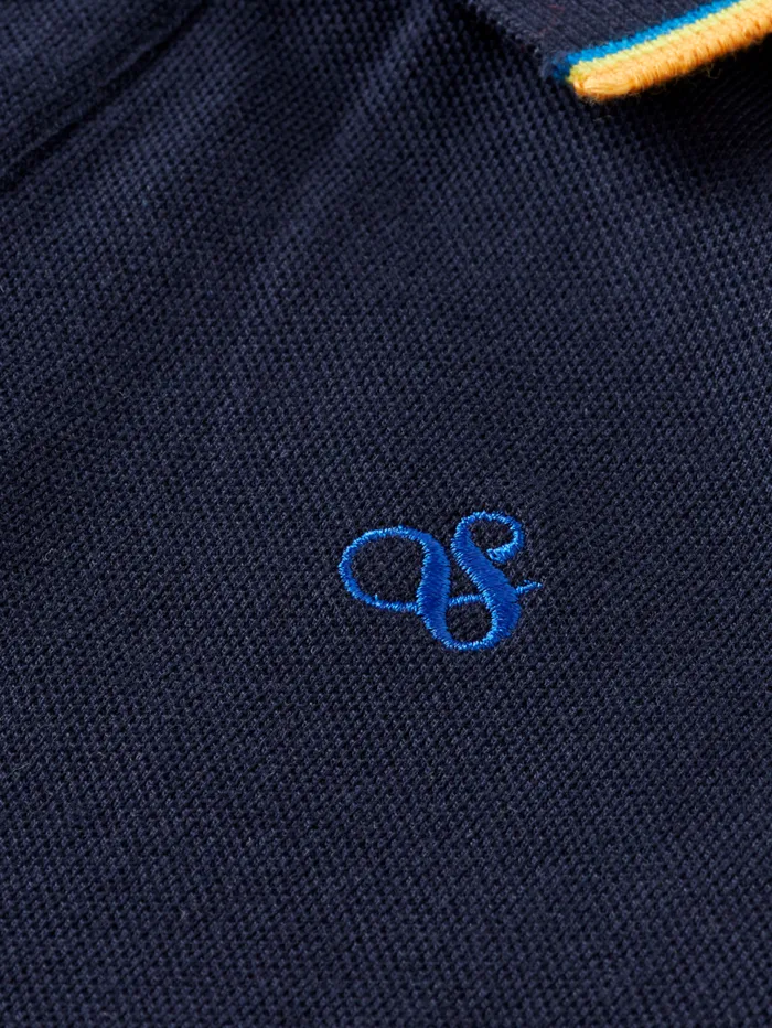 LONGSLEEVED POLO WITH TIPPING Military Kids Scotch and Soda Polo039s