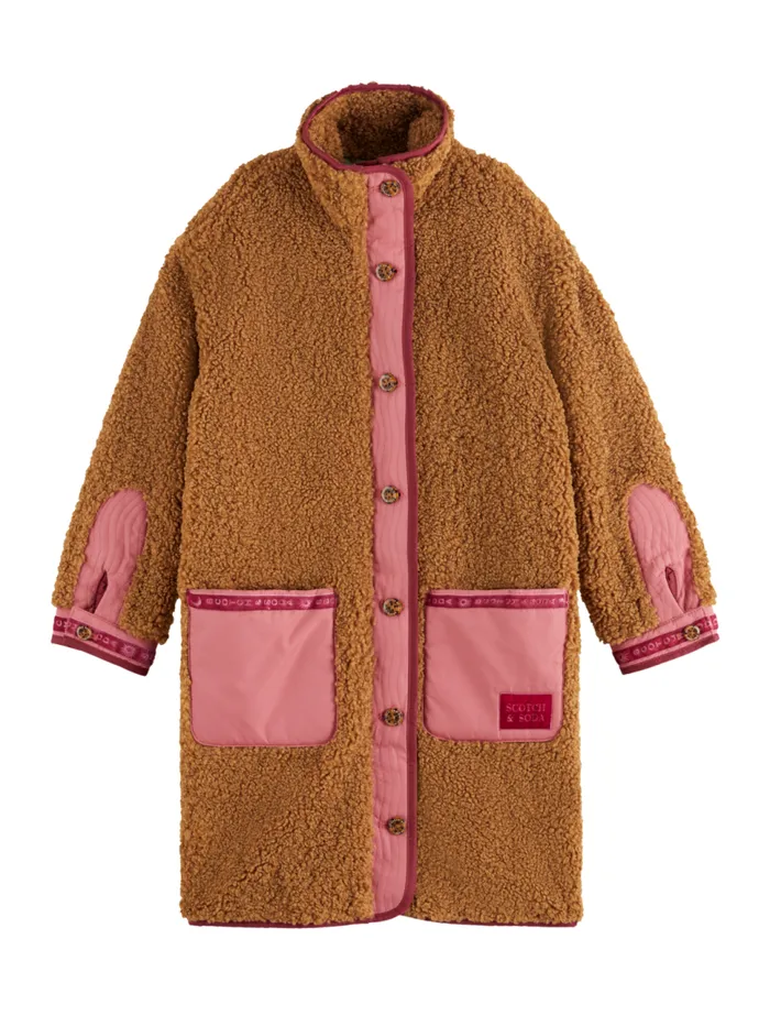LONG TEDDY JACKET Travel Tan Kids Scotch and Soda Jackets and Coats