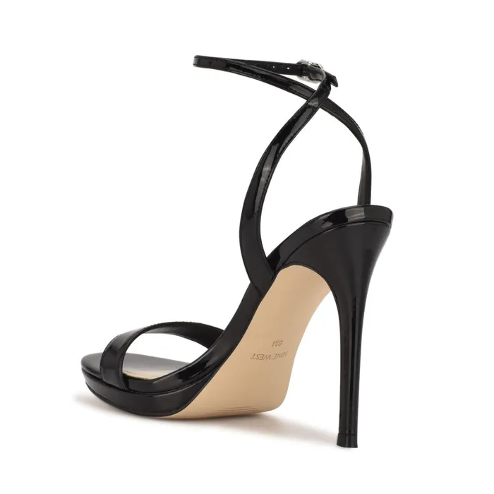 Loola Ankle Strap Sandals Black Women Nine West High Heels Loola Ankle Strap Sandals Black Women Nine West High Heels