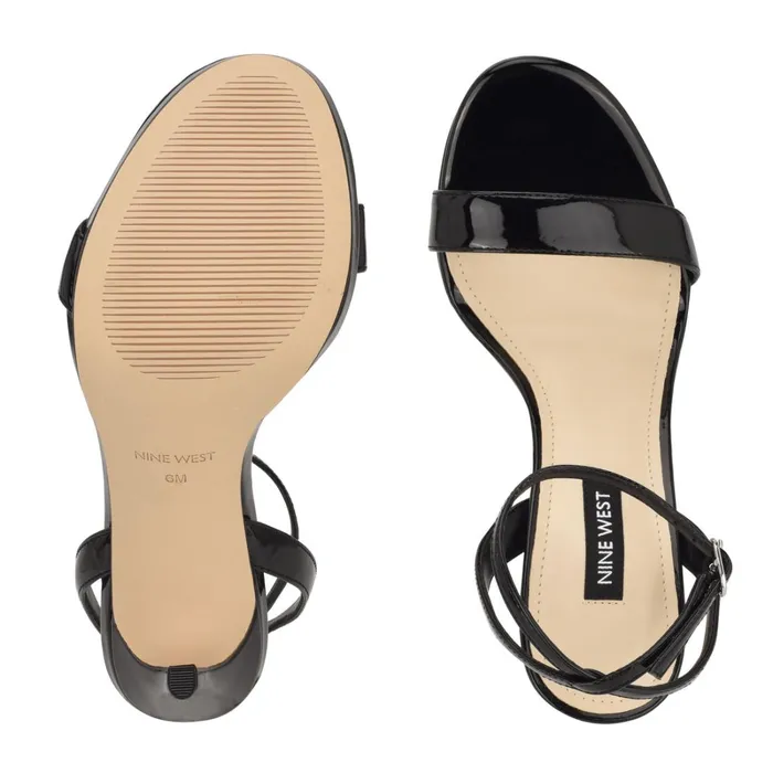 Loola Ankle Strap Sandals Black Women Nine West High Heels Loola Ankle Strap Sandals Black Women Nine West High Heels