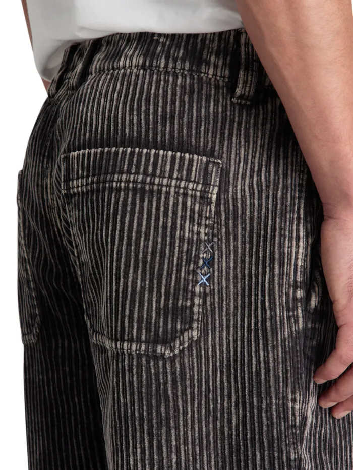 LOOSE TAPERED PLEATED WASHED CORDUROY CHINO Black Men Scotch and Soda Pants
