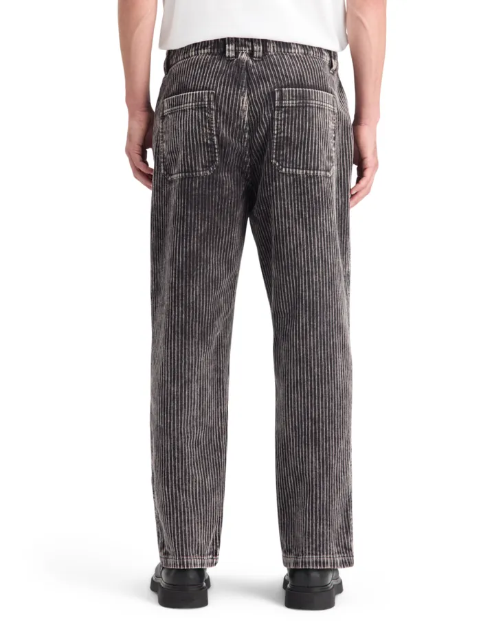 LOOSE TAPERED PLEATED WASHED CORDUROY CHINO Black Men Scotch and Soda Pants