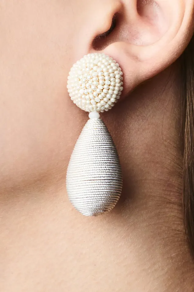 Lottie Earrings 8211 Smooth Beads Thread Women Sachin and Babi Earrings