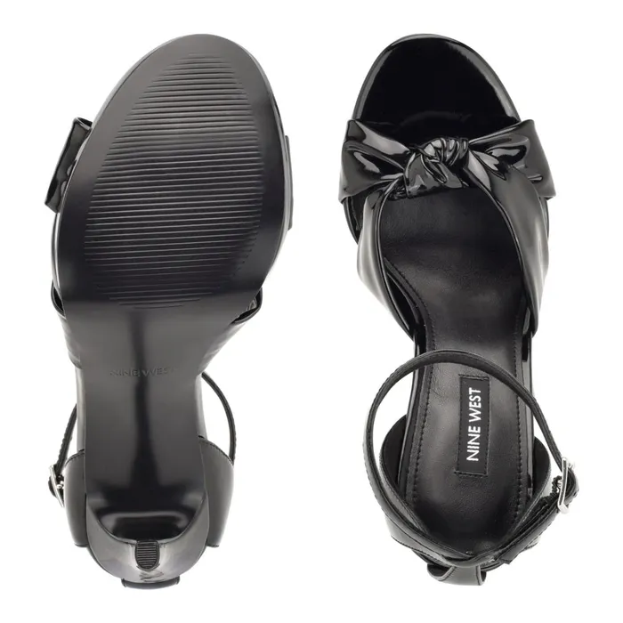 Lovya Ankle Strap Sandals Black Patent Women Nine West High Heels Lovya Ankle Strap Sandals Black Patent Women Nine West High Heels