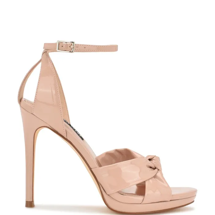 Lovya Ankle Strap Sandals Light Natural Patent Women Nine West Dress