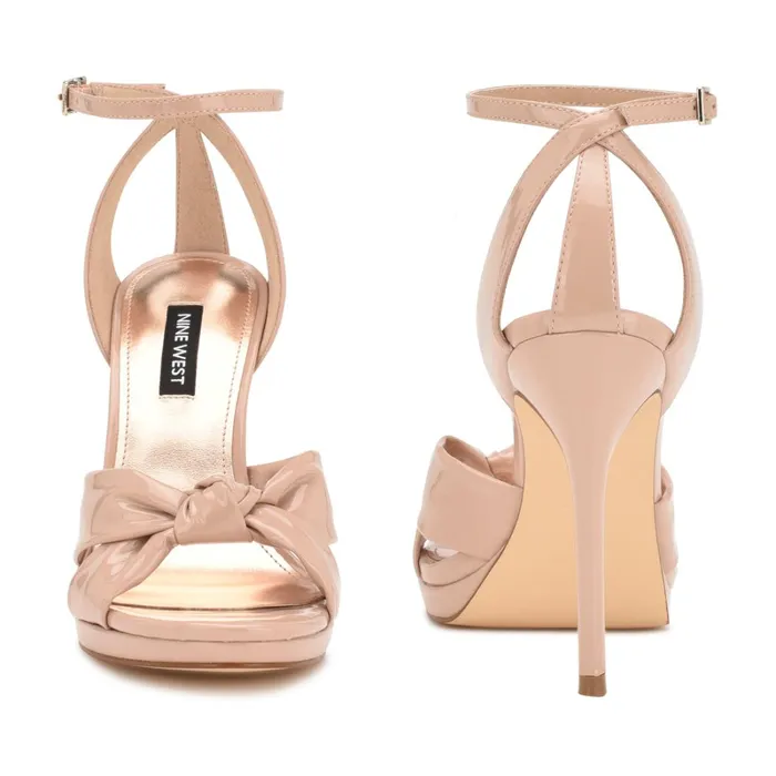 Lovya Ankle Strap Sandals Light Natural Patent Women Nine West Dress Lovya Ankle Strap Sandals Light Natural Patent Women Nine West Dress