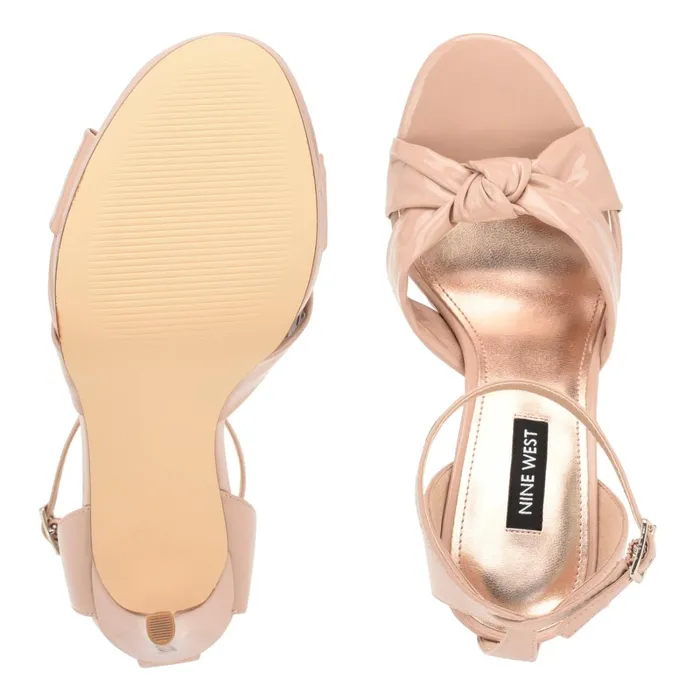 Lovya Ankle Strap Sandals Light Natural Patent Women Nine West Dress Lovya Ankle Strap Sandals Light Natural Patent Women Nine West Dress
